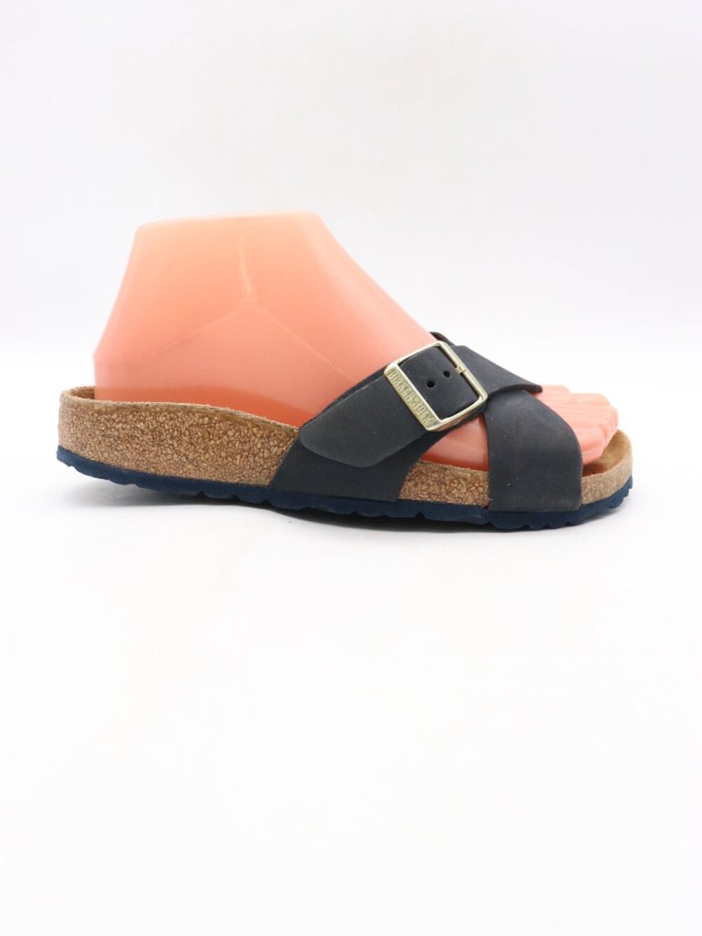Birkenstock Cross Strap Sandals Women's EU 36 US 5 Navy Leather Soft Footbed